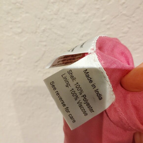 Rococo Sand Lei M maxi dress Pink deep plunge pleated flowy resort - Picture 11 of 12